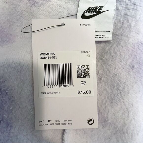 NIKE purple Tie-dye Standard fit mid rise size 2X Creativity sweatpants NEW - Picture 8 of 11